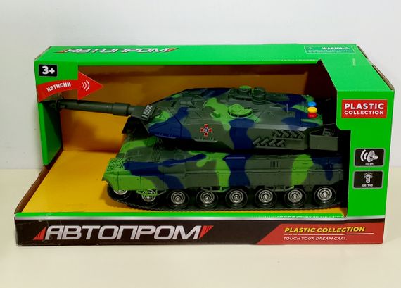 Танк на батар 7960 АВТОПРОМ, світло, звук, кор.39*15*17,5 см (6965865110315) Зелений
