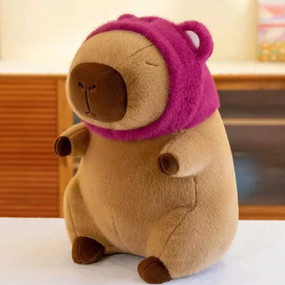 Плюшева Капібара в шапці ведмедика Лотсо, 41 см, іграшка подушка обіймашка капібара