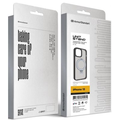Чехол для мобильного телефона Armorstandart Unit Stand Apple iPhone 15 Black (ARM70568) | Зображення 1