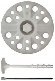 Дюбель для теплоизоляції 10 х 180мм оцинкований цвях з термоголовою Преміум 250 шт/уп