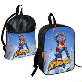 Школьный рюкзак детский Человек-паук + Сумка для обуви спортивной формы рюкзак-мешок мальчику (01887)