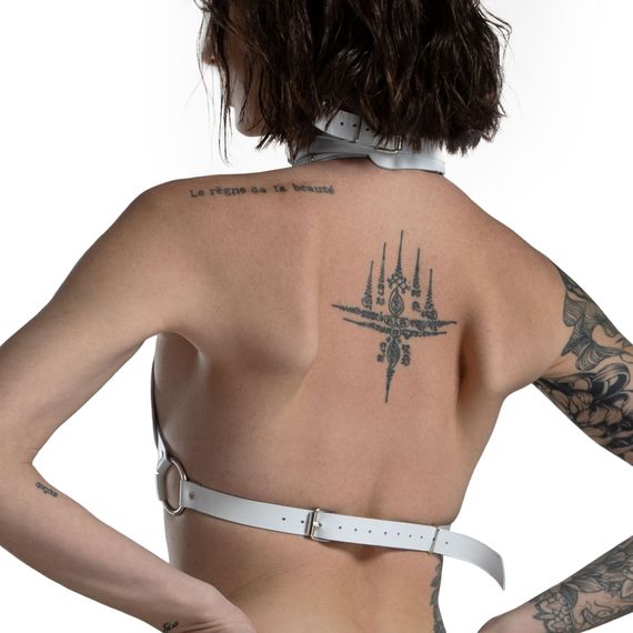 Лиф Сердце из натуральной кожи Feral Feelings - Hearts Bra White | Зображення 1