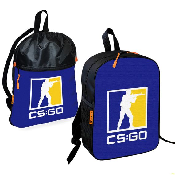 Шкільний рюкзак дитячий Counter-Strike + Сумка для взуття спортивної форми рюкзак-мішок для хлопчика (01696)