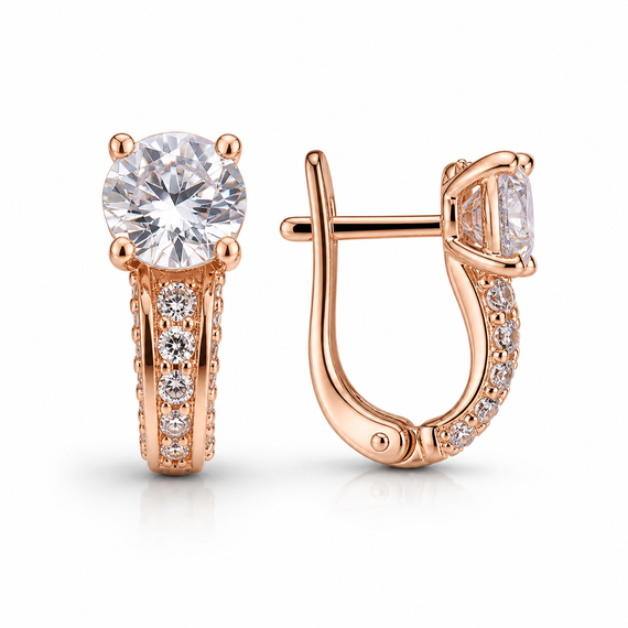 Серьги из красного золота S-0396 | Зображення 1