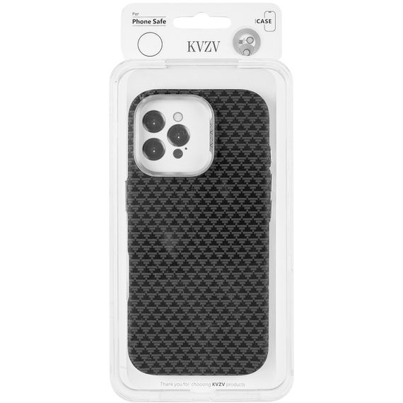 Чохол TPU+PC KVZV Triangular Pattern with Magnetic Fit для Apple iPhone 15 Pro (6.3") Black | Зображення 1