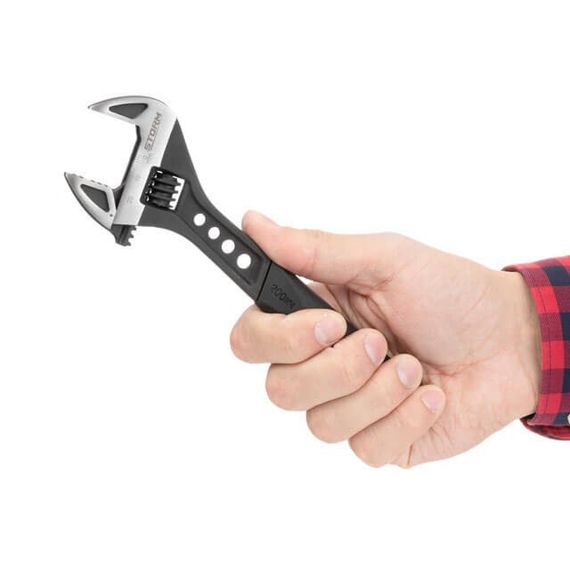 Ключ розвідний 200 мм кований, ручка TPR, HRC 40~50, Cr-V STORM INTERTOOL XT-00751 | Зображення 4