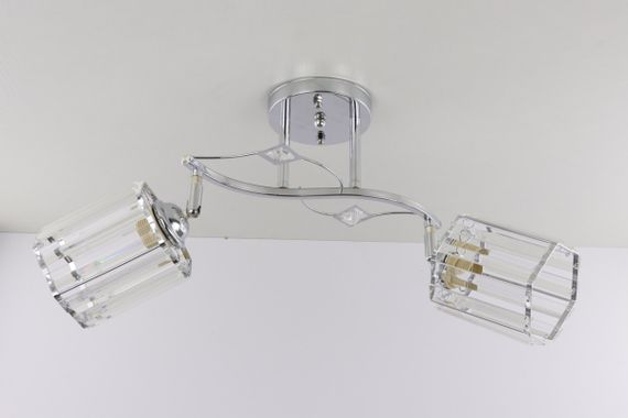 Люстра стельова на 2 лампочки 25543 Хром 30х18х55 см.