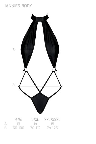 Боди Passion JANNIES BODY Черное 2XL/3XL | Зображення 4