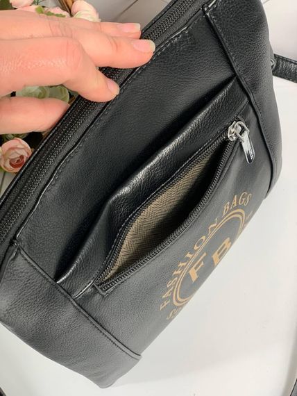 Сумка месенджер крос-боді на довгому ремінці через плече Чорна | Зображення 5