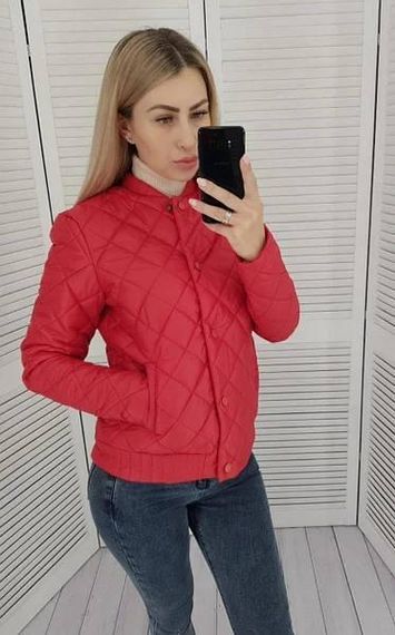 Куртка з ефектом стьобання, арт.310, червоний | Зображення 4