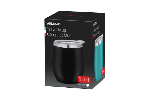 Термокухоль Ardesto Compact Mug 350 мл чорний | Зображення 1