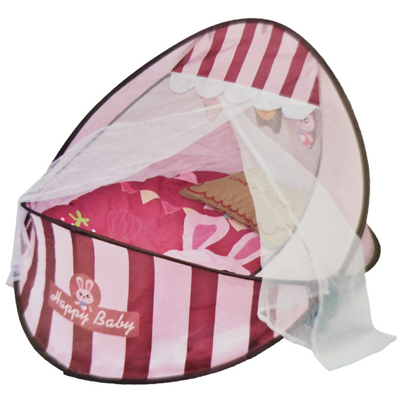 Коврик-манеж для младенца 66526A 2в1, дуга, подвески, играет музыка Красный