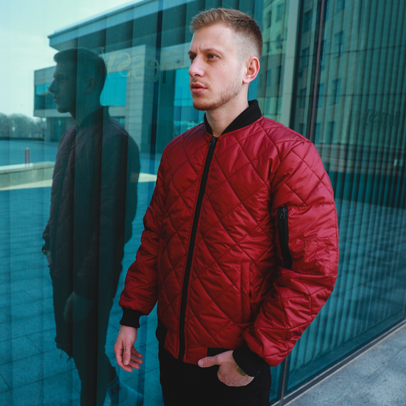 Куртка Ромбик бордо M L | Зображення 1