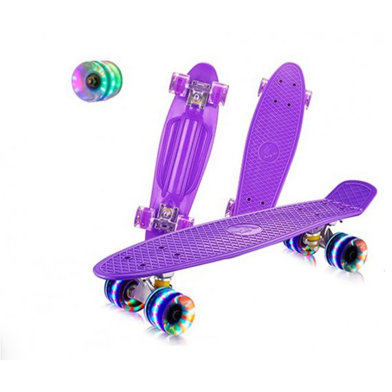 Пенні борд Penny board Дитяча скейт дошка з підсвіткою колес Fish Skateboards | Зображення 1
