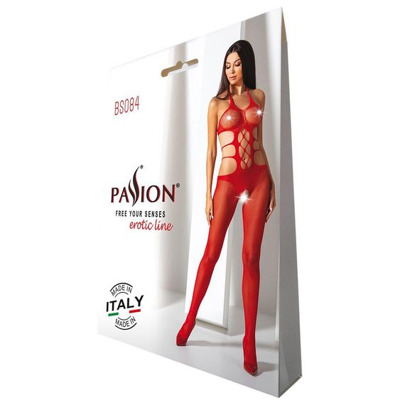 Еротичний бодістокінг Passion BS084 red | Зображення 4