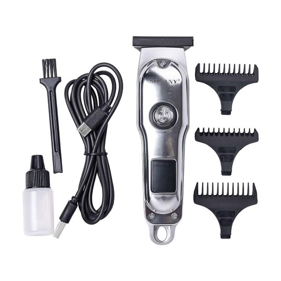 Машинка для стрижки 3 насадки Серебристая Sokany SK-LF-9988G | Зображення 6