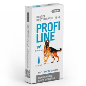 Краплі від бліх, кліщів та вошей Provet Profiline для собак 20-40 кг 4 піп