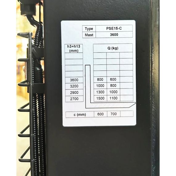 Штабелер аккумуляторный GTM PSE15-C 3600 (1500 кг, 3.6 м, 1150 мм, 24 В / 106 Ач) | Зображення 6