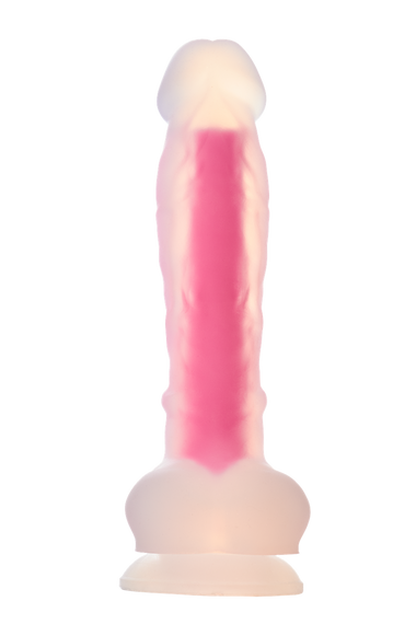 Фалоімітатор Dream Toys, що світиться RADIANT SOFT SILICONE GLOW IN THE DARK DILDO LARGE PINK sexstyle | Зображення 2