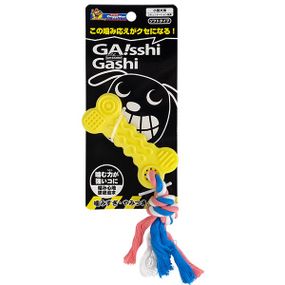 Іграшка для собак DoggyMan Chew Toy Bone With Rope, 10 см, жовтий