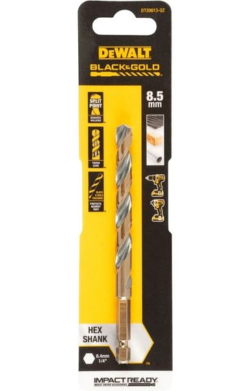 Свердло по металу DeWalt IMPACT Black & Gold 8.5 мм (DT20613) | Зображення 1