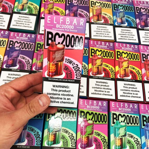Elf Bar BC20000 смак Кавун Кислий Персик (Watermelon Sour Peach) | Зображення 1