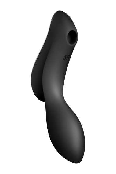 Подвійний вібратор із вакуумною стимуляцією SATISFYER CURVY TRINITY 2 чорний Sex Aura | Зображення 5