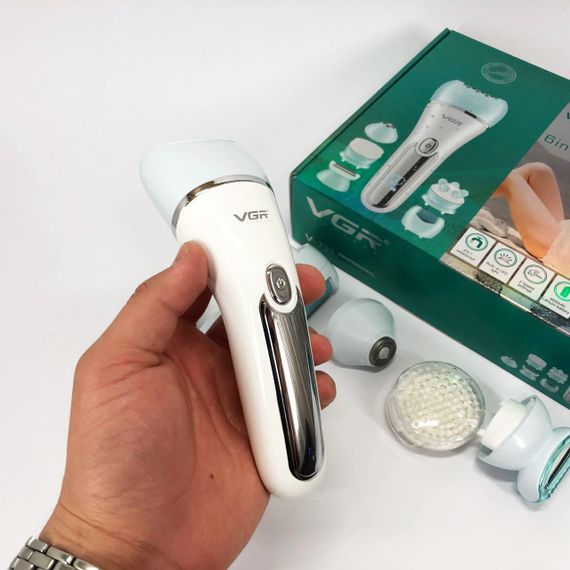 Епілятор для обличчя та тіла 6в1, від USB VGR V-733 / Жіночий епілятор для видалення волосся. Колір: блакитний | Зображення 6