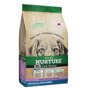 Сухой корм с индейкой для собак средних и крупных пород Pure Nurture Daily Nurture Dog Turkey, 12.5 кг