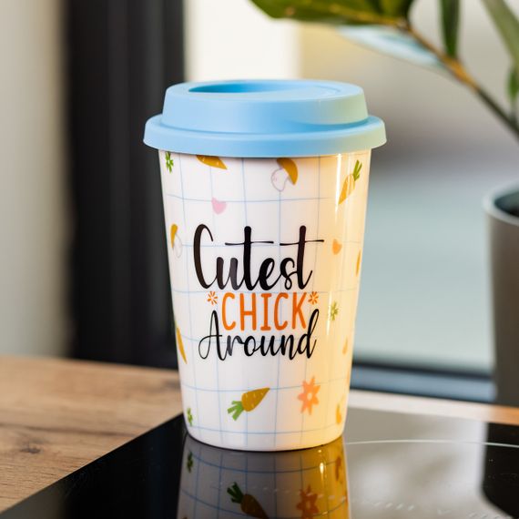 Фарфоровый стакан с силиконовой крышкой и отверстием для трубочки 420 мл RX-N240546CA | Зображення 3