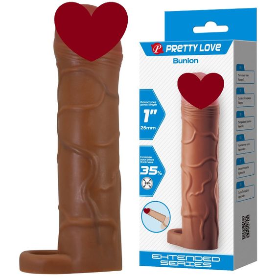 Подовжуюча насадка презерватив Pretty Love - Bunion 1" Brown, BI-026253-1 sexstyle | Зображення 1