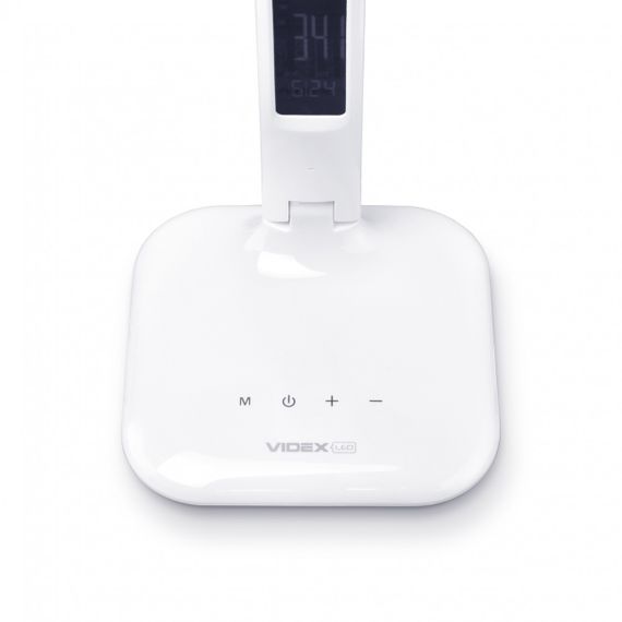 Светодиодная настольная лампа VIDEX VL-TF05W 7W 3000-5500K 220V с регулировкой температуры света, термометром, часами, календарем | Зображення 6