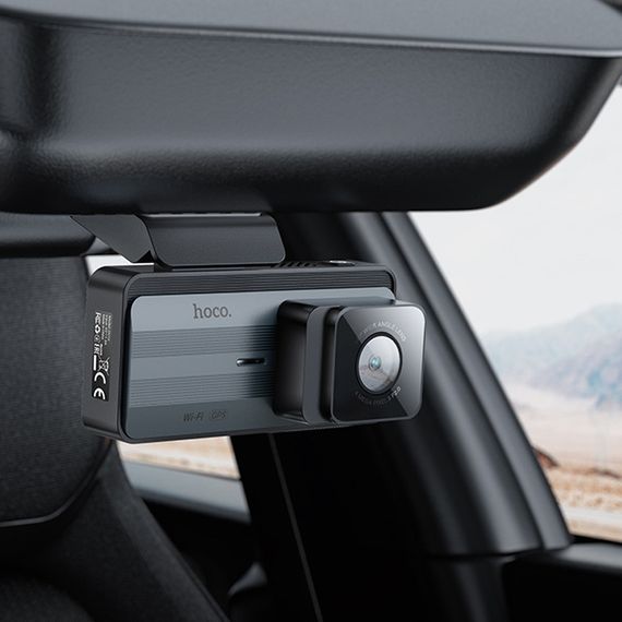 Видеорегистратор Hoco DV12 2K display + GPS (with rear camera) Silver gray | Зображення 6