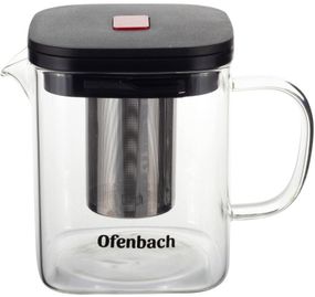 Чайник скляний заварювальний Ofenbach 1000мл зі знімним ситечком (0612m)