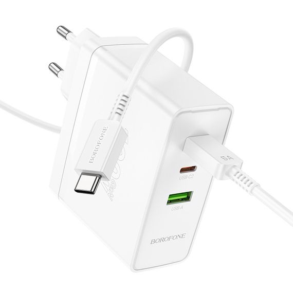 МЗП Borofone BN11 Imperial PD100W+QC3.0 (1USB-A/2C) + кабель Type-C to Type-C White | Зображення 3