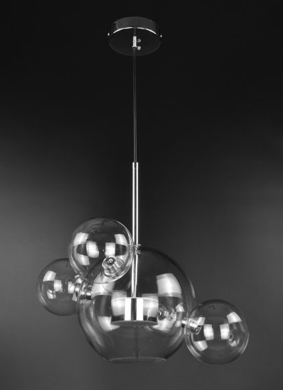 Люстра світлодіодна підвісна LED світильник для квартири на стелю лед 27091 Хром 40-130х35х35 см. | Зображення 2