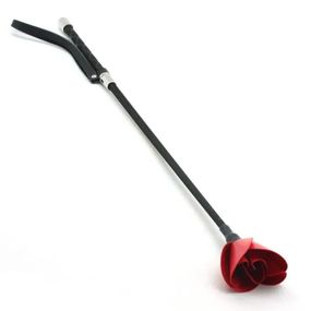 Стек Liebe Seele Flower Rhythm - Black and Red Leather Flowers Riding Crop Sex Aura