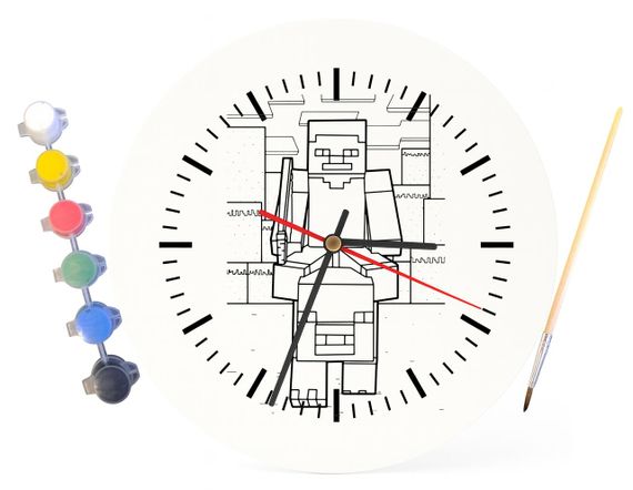 Детский набор для творчества часы раскраска Воинственный Моб 30 см (Г0178) | Зображення 3