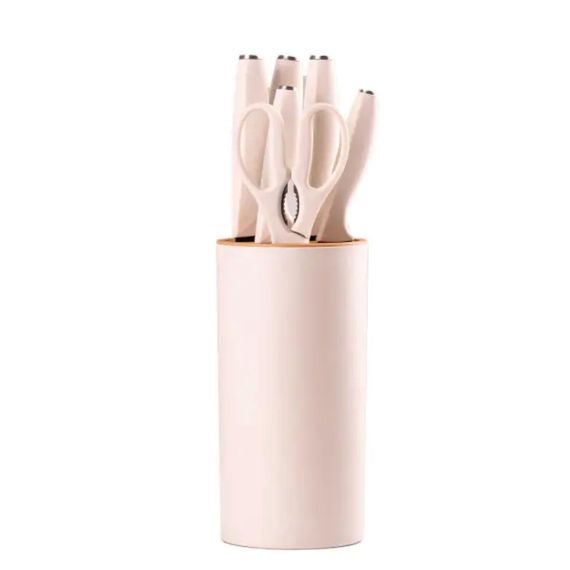 Набор кухонных ножей с подставкой 6 предметов белый HP1851057