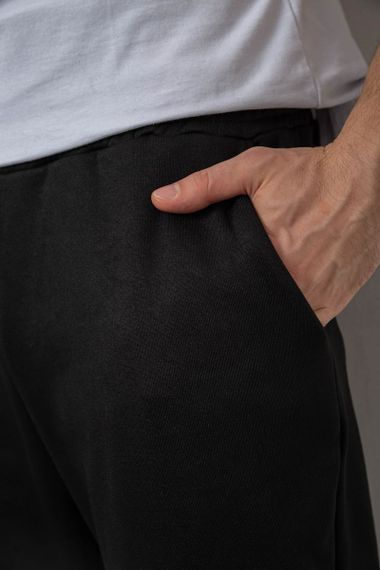 Спортивные штаны мужские на флисе, цвет черный, 238R124-1 | Зображення 4