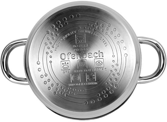 Каструля індукційна Ofenbach Casserole із нержавіючої сталі 2л зі скляною кришкою | Зображення 4