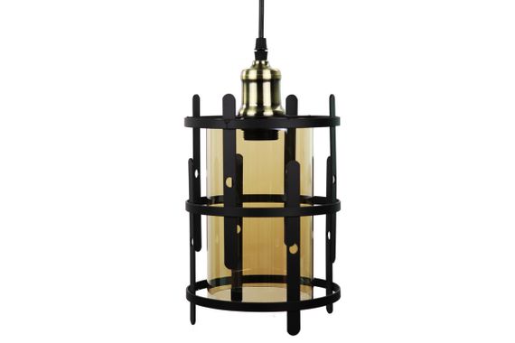 Люстра підвісна LOFT на 1 лампочку 25057 Чорний 40-90х17х17 см. | Зображення 2