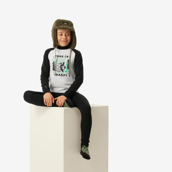 Термофутболка дитяча BL 500 для лижного спорту чорна/біла з принтом - 12 р 143-150 см | Зображення 6