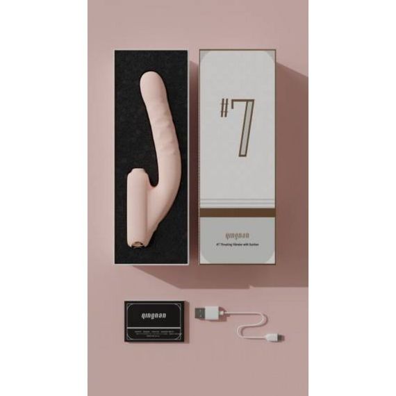 Безконтактний вібратор-стимулятор з фрикціями Qingnan No.7 Thrusting with Suction Flesh Pink Sex Aura | Зображення 5