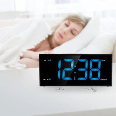 Настільний годинник Technoline WT460 Blue LED з радіо Black/Silver (DAS301824) | Зображення 5