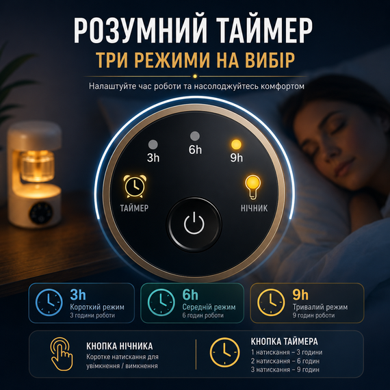 Фумігатор-нічник 2 в 1 з рідиною від комарів до 20 м² — електричний знищувач комах з таймером та сенсорним керуванням | Зображення 8
