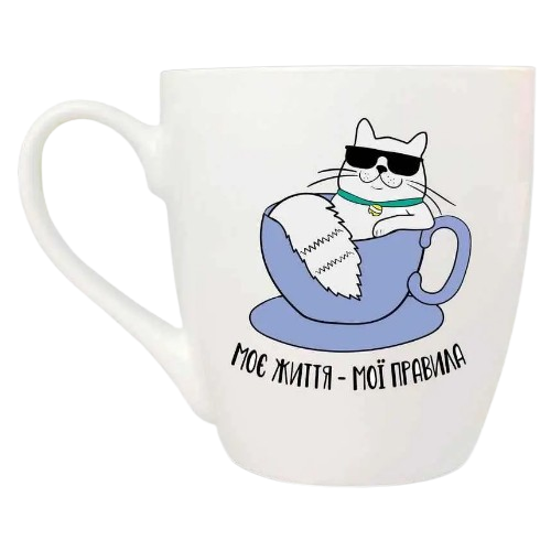 Чашка 500мл Моє життя - мої правила + подарункова коробка Kvarta (8шт/уп) 5035