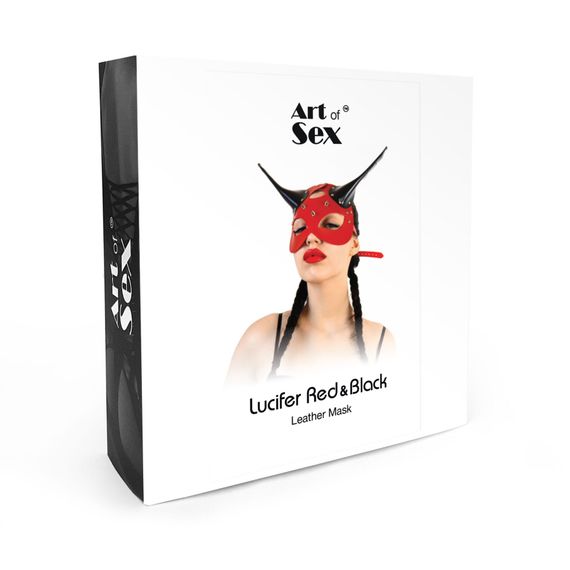 Шкіряна маска Art of Sex - Lucifer Red&Black | Зображення 3