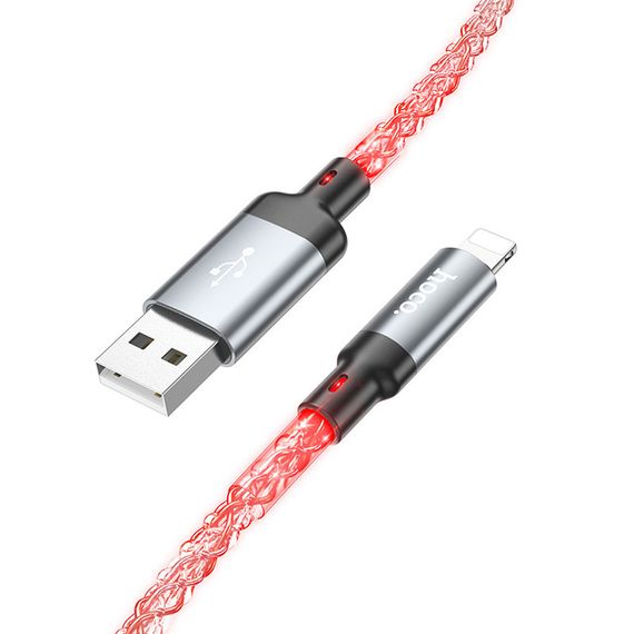 Дата кабель Hoco U112 Shine 2.4A USB to Lightning (1m) Gray | Зображення 1