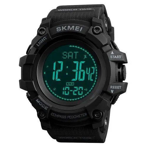 Чоловічий тактичний годинник SKMEI 1356BK BLACK | Годинник тактичний протиударний | Фірмовий DF-279 спортивний годинник